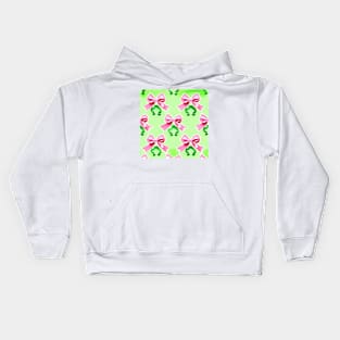 Preppy small bows on light green Kids Hoodie